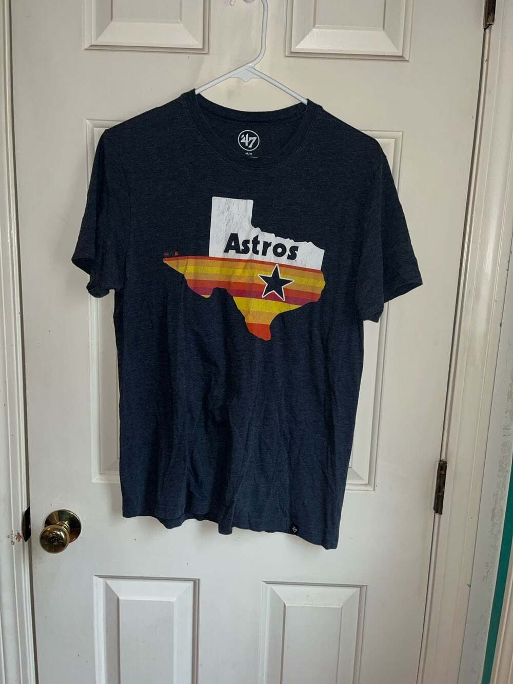 '47 Houston Astros Texas State Retro Rainbow T-Shirt Size Medium